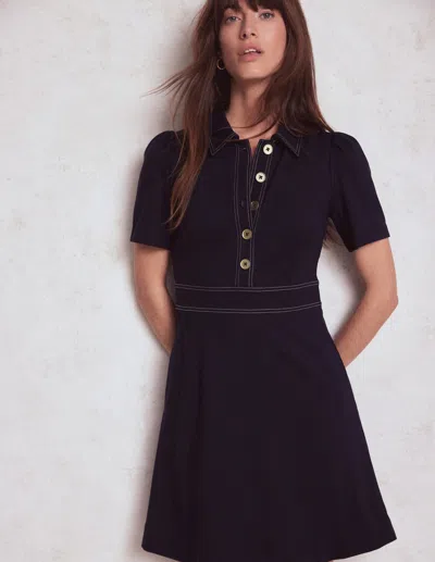 Boden Nicolette Ponte Shirt Dress Navy Women