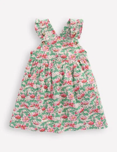Boden Babies' Nostalgic Pinny Dresschalk Pink Rose  In Green