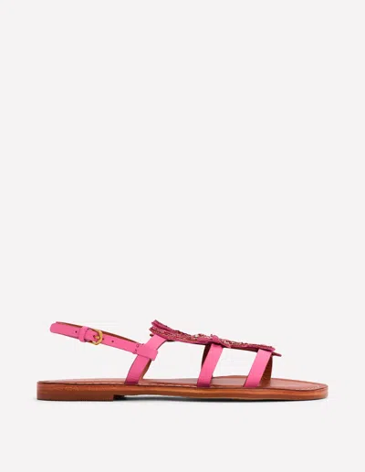 Boden Novelty Beaded Flat Sandals Lobster Women  In Pink