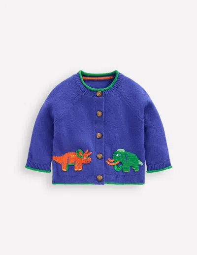 Boden Babies' Originelle Logo-strickjacke-saphirblau Prähistorisch Logo In Blue