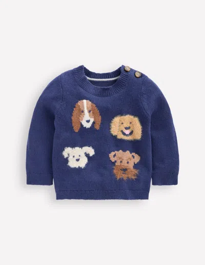 Boden Babies' Novelty Logo Jumper-college Navy Dogs  In Blue