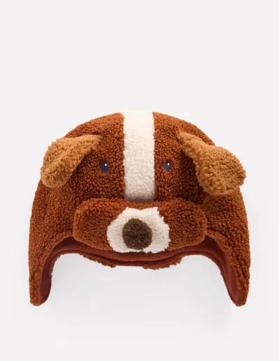 Boden Kids' Novelty Trapper Brown Dog
