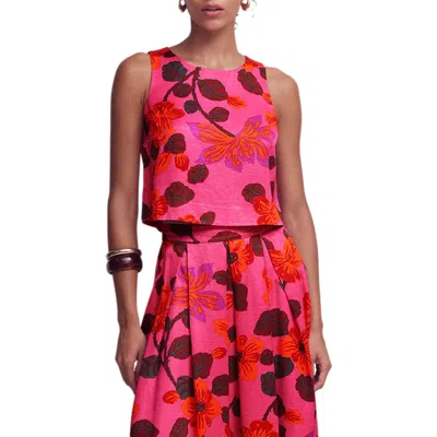 Boden Occasion Floral Faille Top In Pink