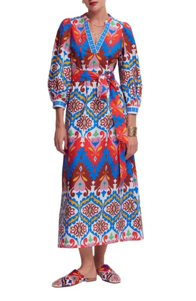 Boden Octavia Cotton Midi Dress In Multi