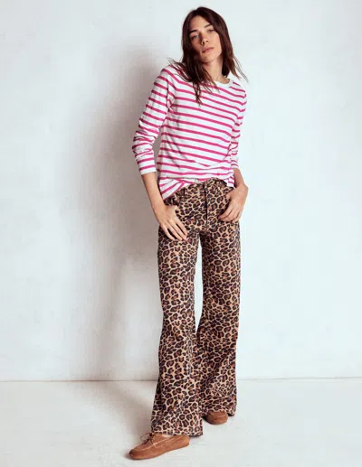 Boden Olivia Long Sleeve Breton-pink Peony Stripe Female
