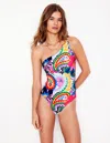 Boden One Shoulder Swimsuitivory, Botanical Paisley Women  In Ivory/ Botanical Paisley