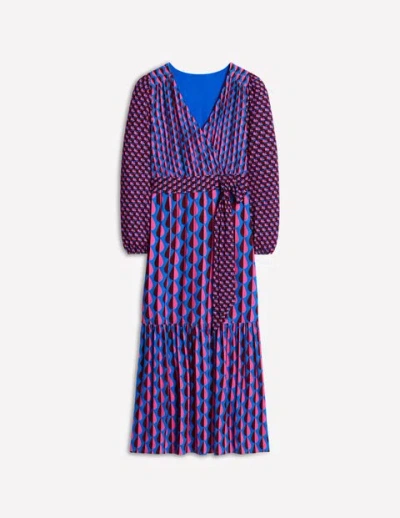 Boden Ophelia Wrap Midi Jersey Dressmulti, Raindrop Geo Women  In Multi Raindrop Geo