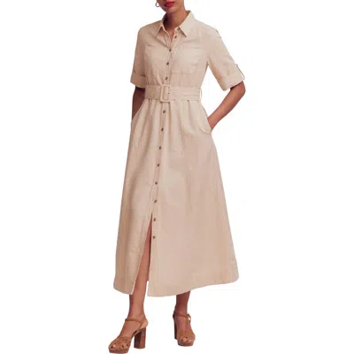 Boden Ora Linen Blend Shirt Dress In Neutral