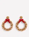 Boden Originelle Weihnachtsohrringe-kranz In Gold