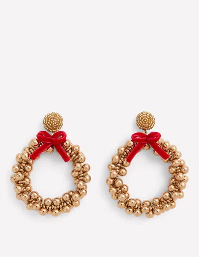 Boden Originelle Weihnachtsohrringe-kranz In Gold