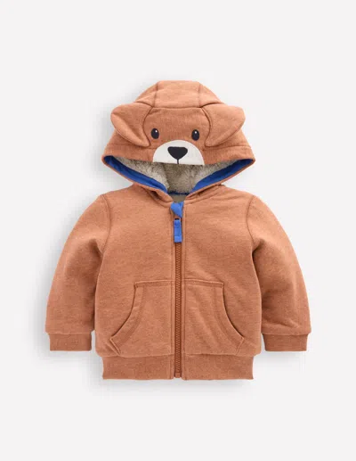 Boden Babies' Origineller Kapuzenpullover Mit Zottelfutter-braun, Hund In Brown