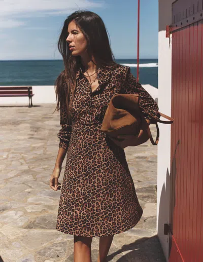 Boden Orla Short Jersey Shirt Dress Cheetah Pop  In Multi