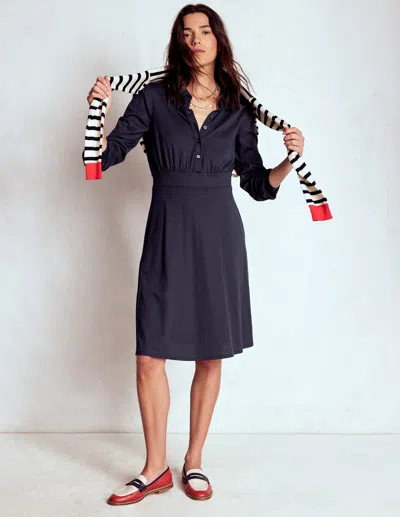 Boden Orla Short Jersey Shirt Dress Navy  In Blue