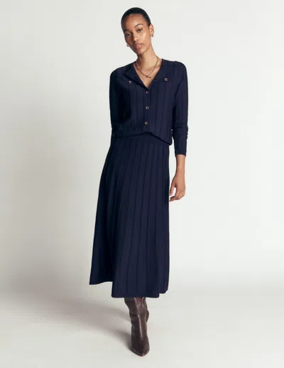 Boden Ottoman-strickjacke Mit Ziernähten In Blau | Grösse Xs In Blue