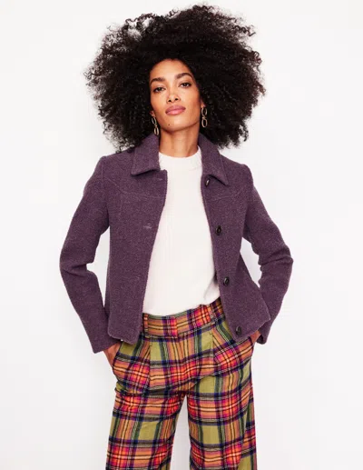 Boden Oxford Boucle Jacketdamson Women  In Purple