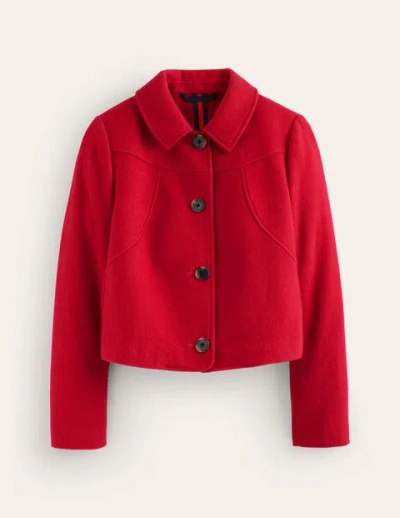 Boden Oxford Melton Jacket Cherry Jam Women