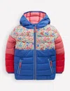 Boden Bequem Verstaubare, Wattierte Jacke-blumenmuster Blockfarben In Multi