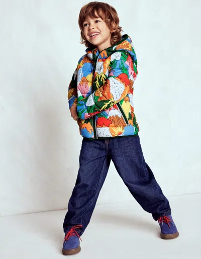 Boden Kids' Pack Away Padded Jacket Multi Volcanoes