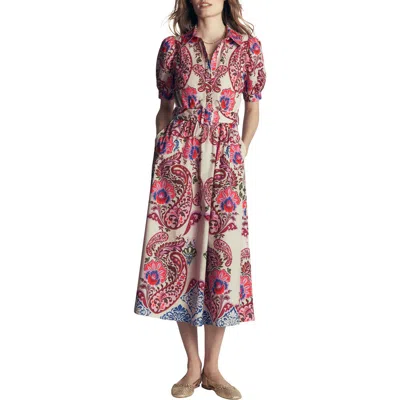 Boden Paisley Belted Midi Dress In Multi