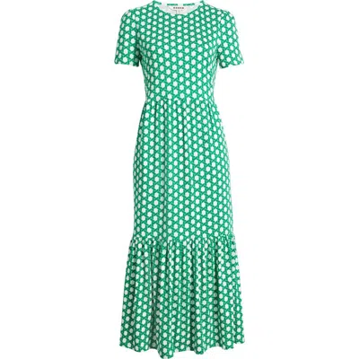 Boden Paisley Tiered T-shirt Dress In Green