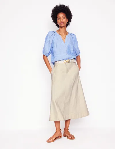 Boden Panelled Full Denim Skirtecru Women  In Neutral