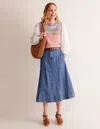 Boden Panelled Full Denim Skirtmid Vintage Women  In Mid Vintage