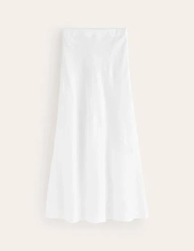 Boden Patchwork Bias-cut Slip Skirt White Women