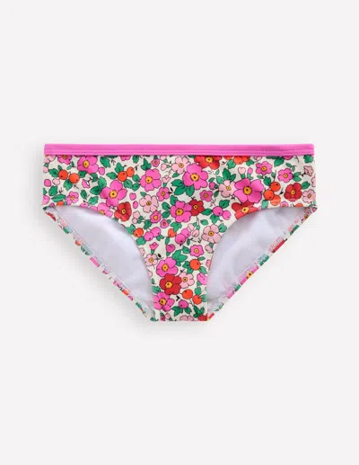 Boden Kids' Patterned Bikini Bottoms Pink Apple Blossom Floral Girls