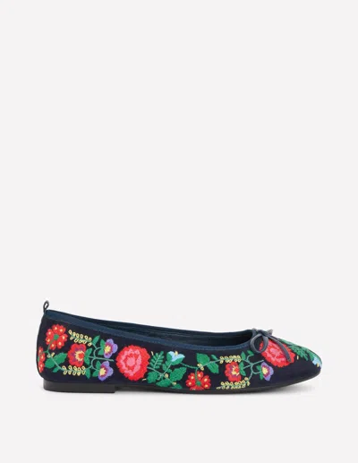Boden Patti Ballerinas Mit Runder Zehenpartie In Navy | Grösse 36 In Multi