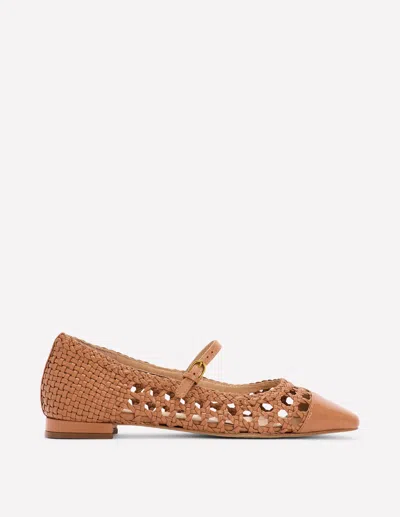 Boden Penelope Mary Jane Flat-tan Weave Female