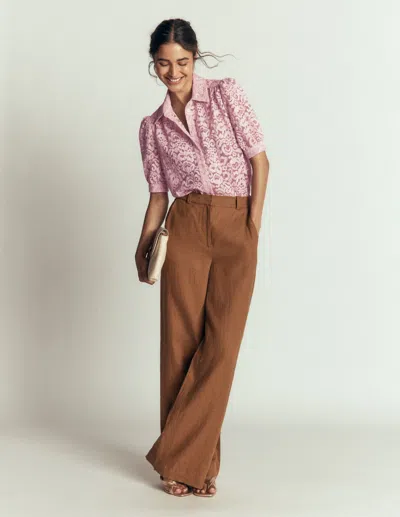 Boden Penelope Spitzenhemd In Rosa | Grösse 48 In Brown