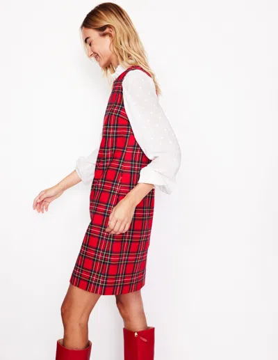 Boden Pia Wool Shift Dressred And Blue Check Women  In Red And Blue Check
