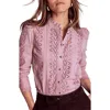 Boden Pintuck Cotton Broderie Anglaise Button-up Shirt In Pink