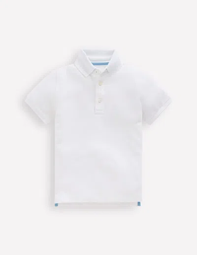 Boden Kids' Piqué-polohemd-weiss In White