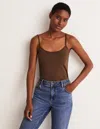 Boden Schlichtes Camisole-oberteil-aqua Marine Marl In Deep Brown