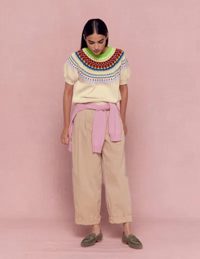 Boden Pleat Barrel Leg Pants Stone  In Neutral