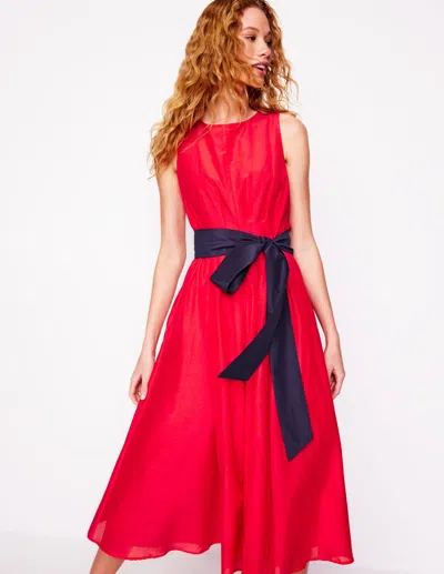 Boden Pleated Sleeveless Dresspoppy Red Women