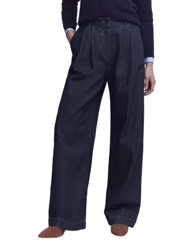 Boden Pleated Wide Leg Jean In Blue