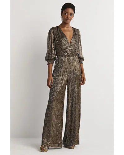 Boden Plisse Palazzo Jumpsuit In Gray