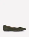 Boden Point Ballet Flat Dark Moss  In Green