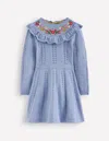 Boden Pointelle-strickkleid-gletschersee Meliert In Blue