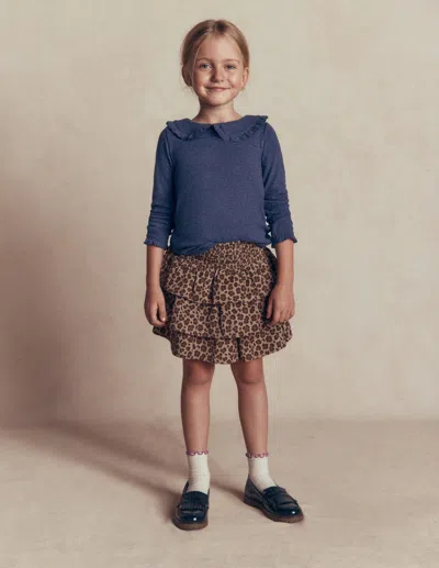 Boden Kids' Pointelle-oberteil Mit Kragen In Blau | Grösse 98 In Blue