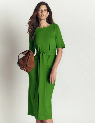 Boden Ponte-midikleid Mit Gürtel In Grün | Grösse 40 In Green