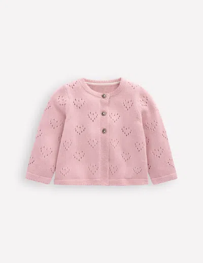 Boden Babies' Pretty Pointelle Cardigan Vintage Pink Girls