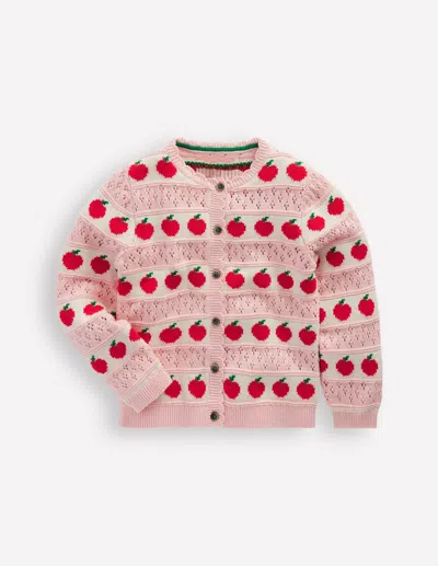 Boden Kids' Pretty Scalloped Cardigan-chalk Pink Apples Female
