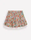Boden Printed Pull-on Woven Skirt-rose Pink Flowerbed Female  In Multi
