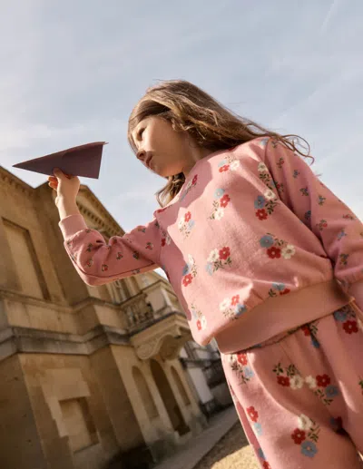 Boden Kids' Bedrucktes Sweatshirt-kuddelmuddel Blumenmuster In Multi