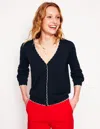 BODEN PRU SCALLOP TRIM CARDIGANNAVY WOMEN BODEN