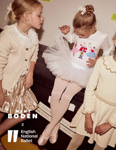 Boden Kids' Puff Sleeve Appliqué  T Shirt Soft Ivory Nutcracker  In Neutral