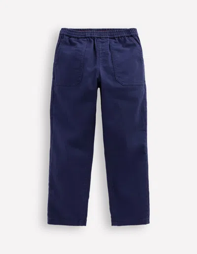 Boden Kids' Pull-on Cotton Trouser-navy Male  In Blue